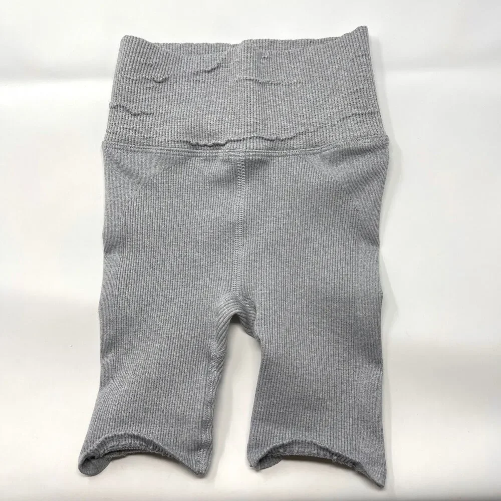 Free People Movement Bike Shorts NEW Womens XS/S Gray Rib Knit Stretchy